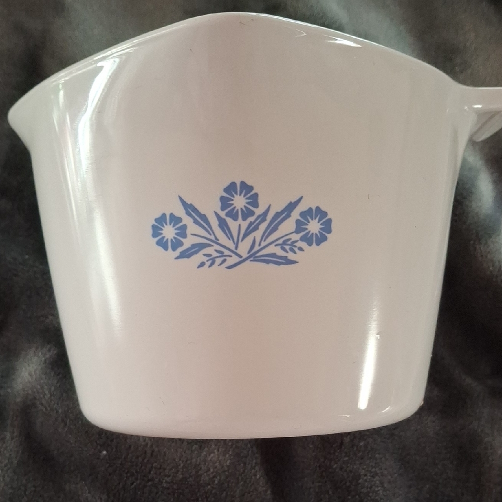 Corningware White Saucemaker with Blue Design